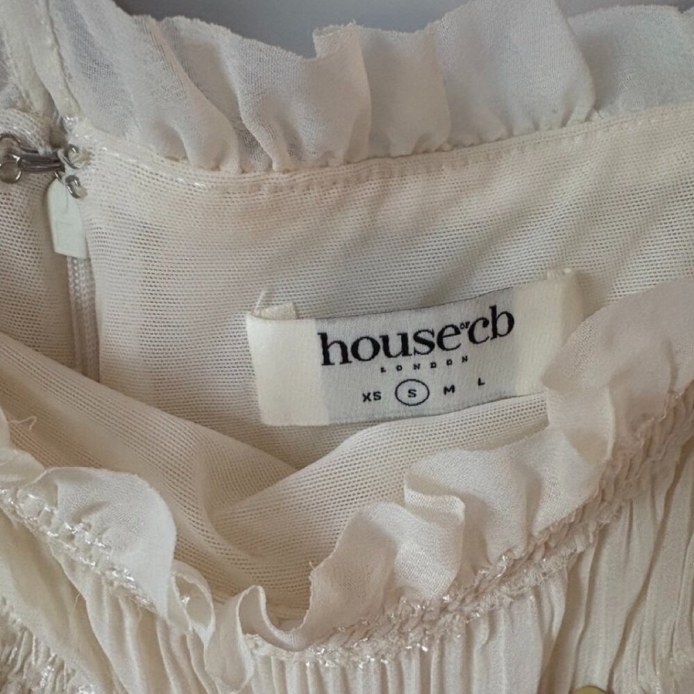 House of CB Ivory Sequin Pleat Maxi glamorous, sparkle sequin Dress "Solana" - Picture 6 of 6